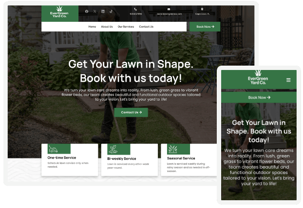 Evergree Yard Co. Website example